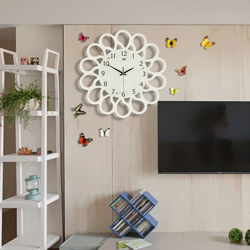 Американские пасторальные настенные часы тихие для гостиной оригинальные