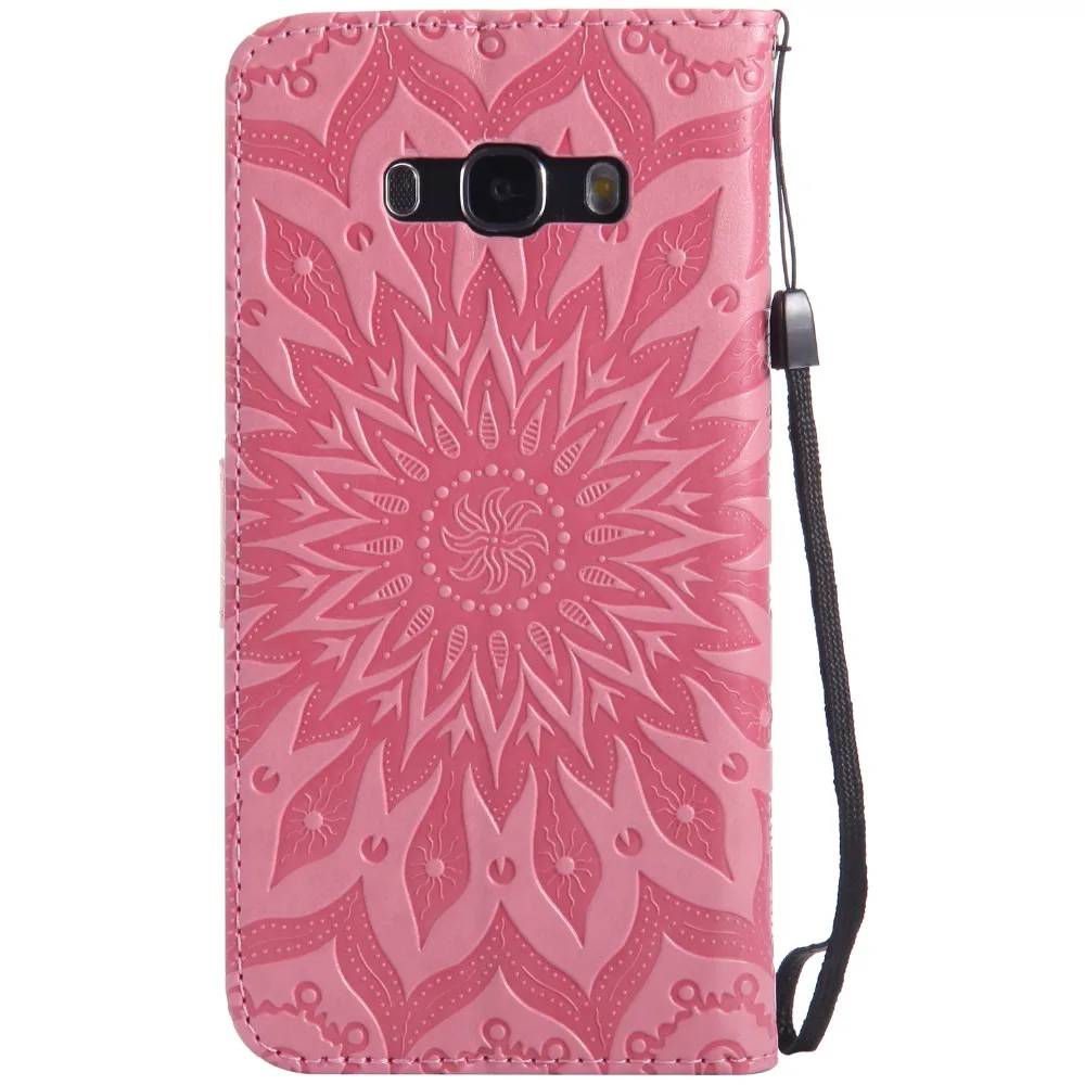 Чехол-книжка с тисненым подсолнухом для fundas Samsung Galaxy J7 2016 чехол J710 J710F 5 дюйма +