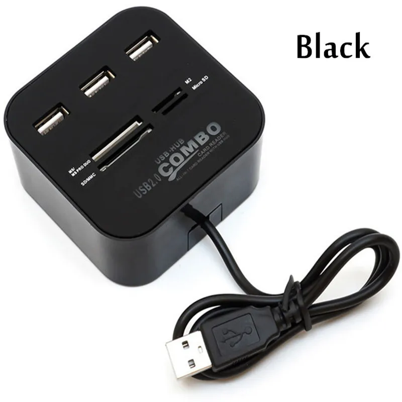 Высокоскоростной Универсальный концентратор USB 2 0 с 3 портами и кардридером для
