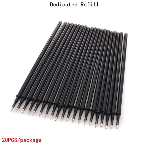 20pcs Black refill 3/6 шт./компл. стираемая ручка с заправляемым стержнем 0,5 мм синего цвета со стирающимися чернилами стержень моющиеся ручка шариковая ручка для школы и офиса письменные принадлежности Канцтовары - Цвет: 20pcs Black refill