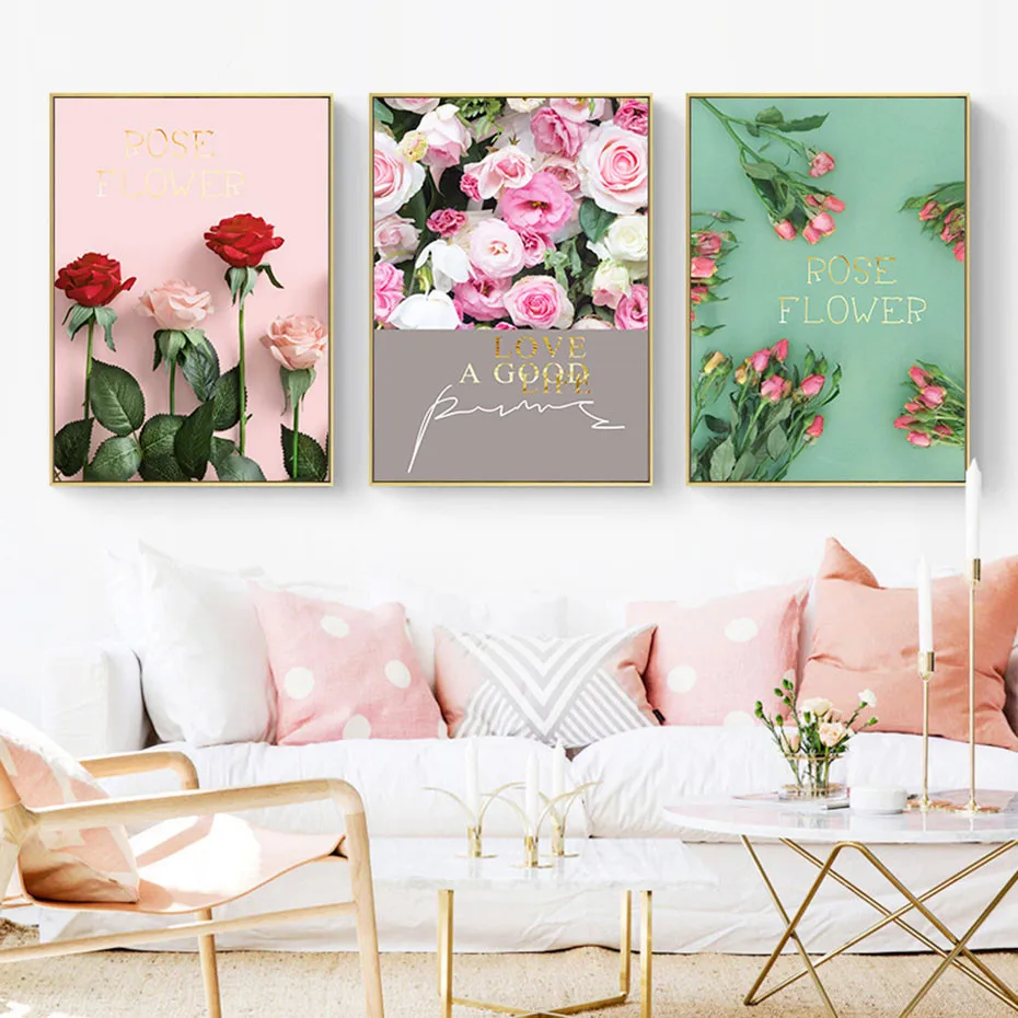 Настенная картина с изображением роз пейзажа современный постер Картина на