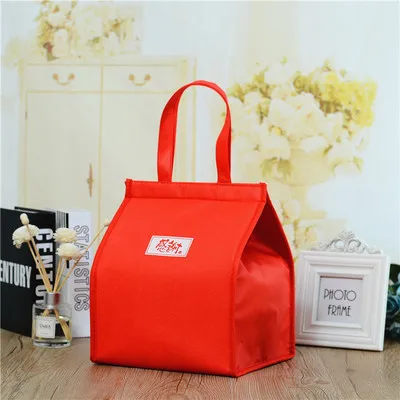 red thanks small Эко дружественный нетканый Охладитель Мешок торты пиццы теплый холодный держатель льда пакет еды вина Термочехол, холодильник сумка-переноска сумка для пикника - Цвет: red thanks small