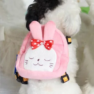Pink Rabbit Милый мультяшный рюкзак для собак с поводком для собак, сумка для путешествий, рюкзак для щенков, школьная сумка для кошек и домашних собак - Цвет: Pink Rabbit
