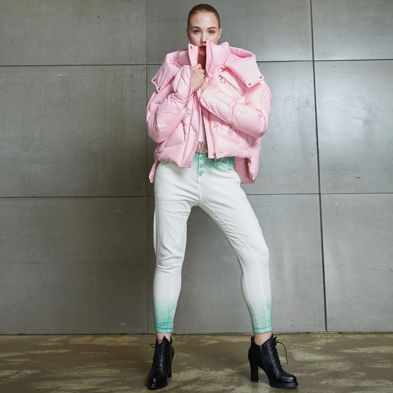 Брендовая зимняя куртка 2020 Женская Повседневная теплая на утином пуху с