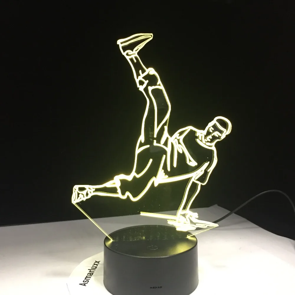 Уличных танцев светодиодный USB 3D ночные светильники 7 цветов лампа диско
