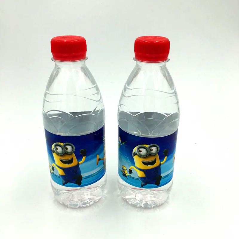 6 шт./лот Миньоны этикетка на бутылку воды Детские вечерние украшения день