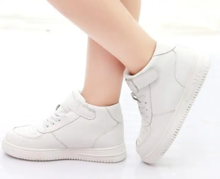 AI LIANG Весенняя повседневная детская обувь кожаные кроссовки высокая помощь