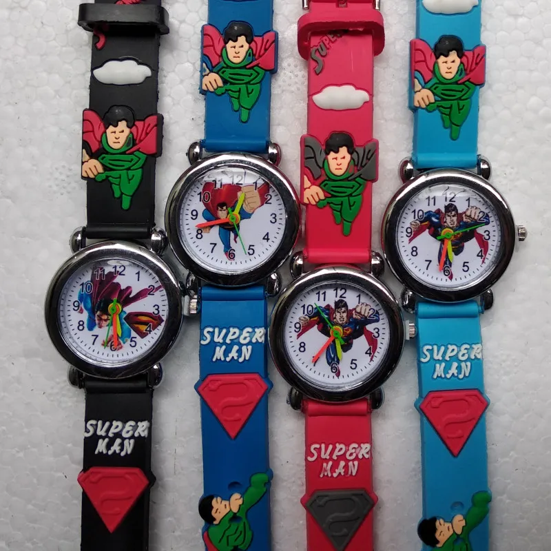 Новинка 2019 3D Мультяшные часы с дизайном Супермен детские для девочек и мальчиков