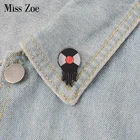 Брошь с эмалью, Винтажная брошь с изображением музыки, виниловых пластинок, Нагрудный значок, для рубашки, сумки, в стиле панк, ювелирное изделие, подарок для друзей