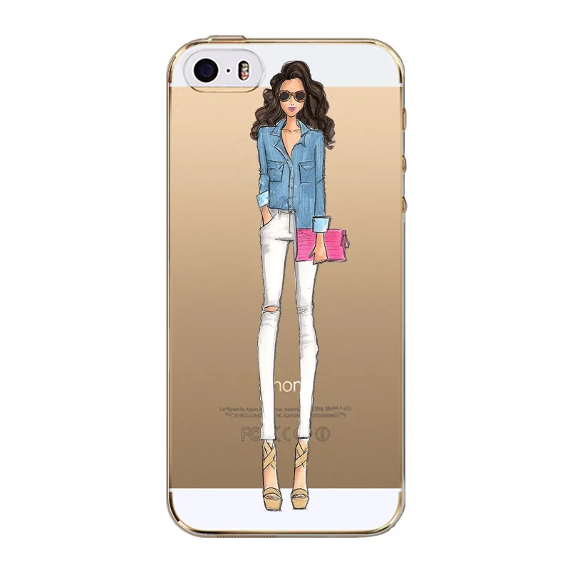 Чехол для Funda Iphone7 чехол мягкий из ТПУ capinha para iphone 6s 7 8 Plus 5 5S SE Роскошный женщин и