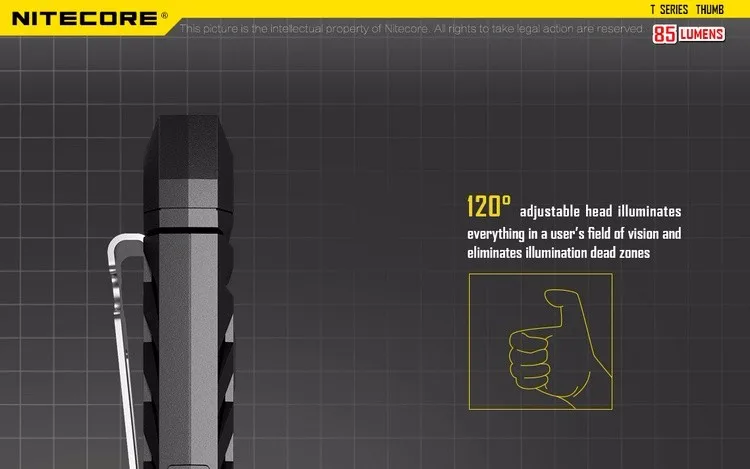 NITECORE THUMB USB Перезаряжаемый высокопроизводительный мини-светильник, удобный Универсальный Наклонный рабочий светильник, светильник для ключей, белый+ красный светильник светодиодный
