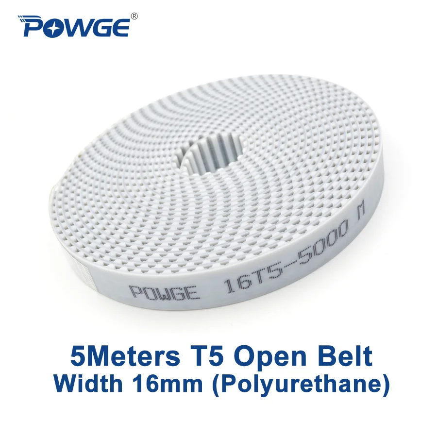 POWGE 5 метров T5 открытая синхронная Ширина ремня 16 мм полиуретан сталь