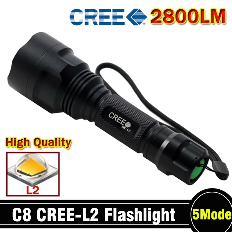 Высокое качество Фонари C8 светодиодный фонарик 2800 люмен Led XM L2 Torch Light кемпинга