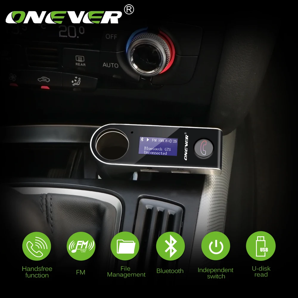 ONEVER G7S Bluetooth автомобильный комплект музыкальный плеер fm-передатчик модулятор с 3.1A двойной USB Автомобильное зарядное устройство Прикуриватель разъем