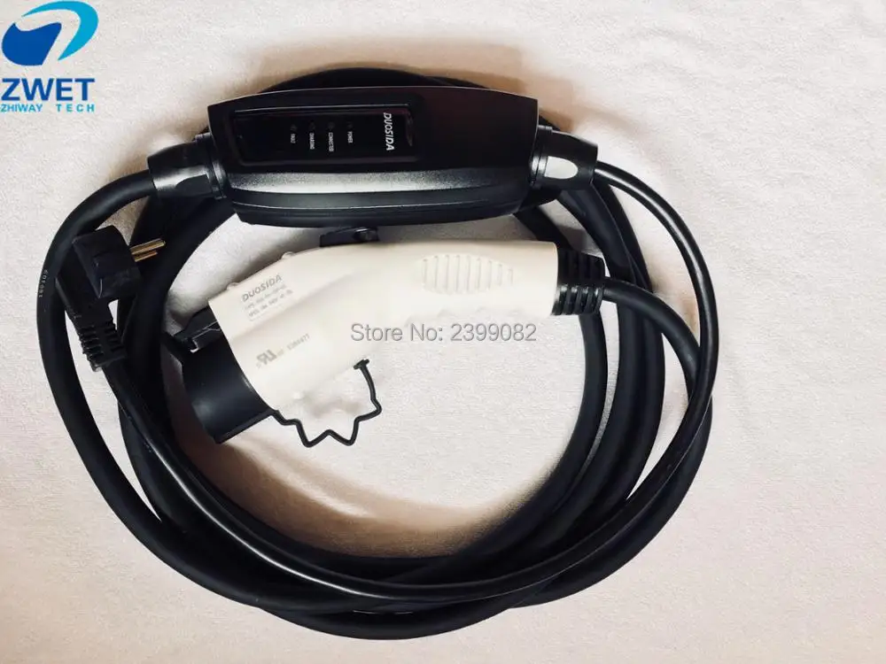 J1772 evse автомобильное зарядное устройство уровня 2 EV тип 1 SAE J1772/AC120V~ 250V 16A Duosida J1772 штепсельное зарядное устройство с входом в розетку ЕС