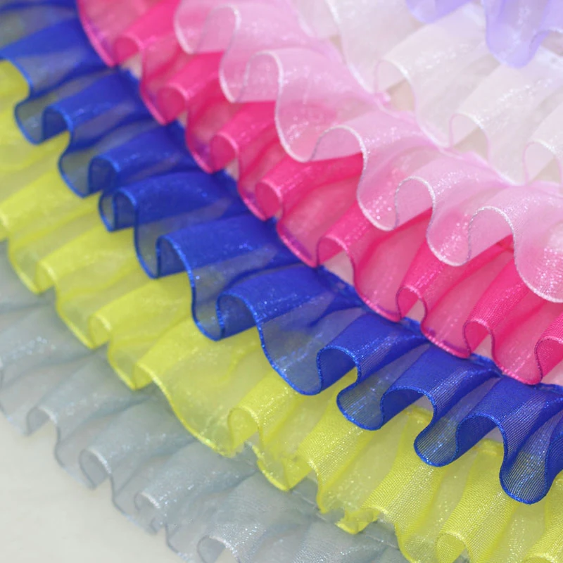 Двухслойная Складная кружевная отделка ширина 5 см ткань ручной работы с