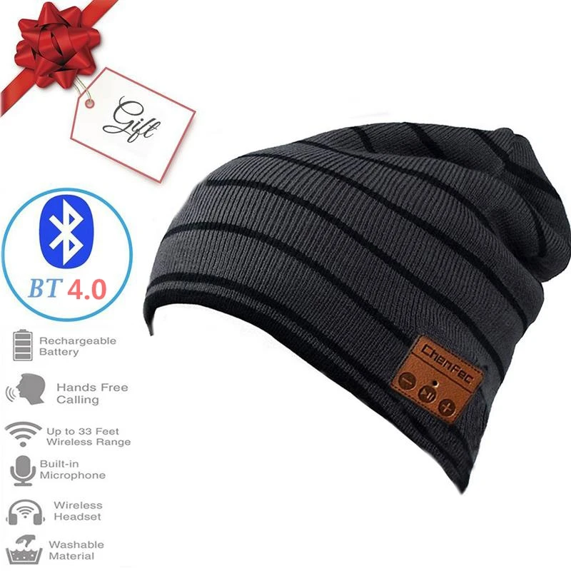 Последняя версия Bluetooth 4,0 зимняя теплая шапочка Музыкальная шляпа беспроводные, с функцией Bluetooth Крышка гарнитура наушники Динамик Микрофон