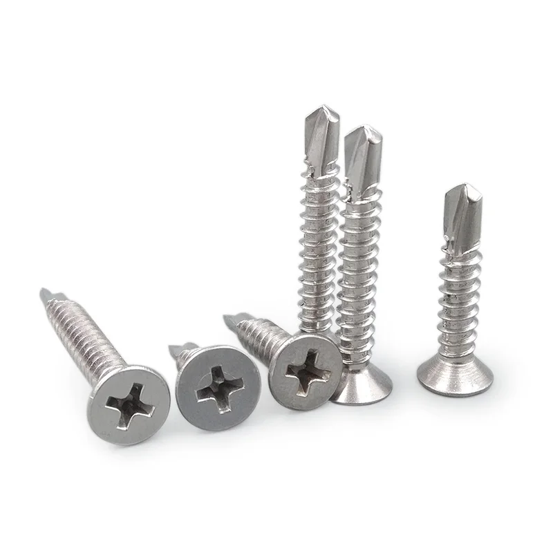 Винты с потайной головкой phillips из нержавеющей стали саморезы резьбой