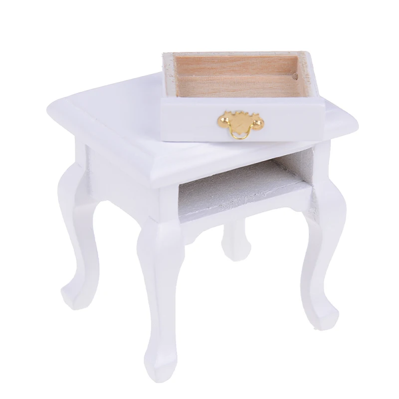 Мини мебель современный ночной стол 1:12 весы для кукольного дома деревянный