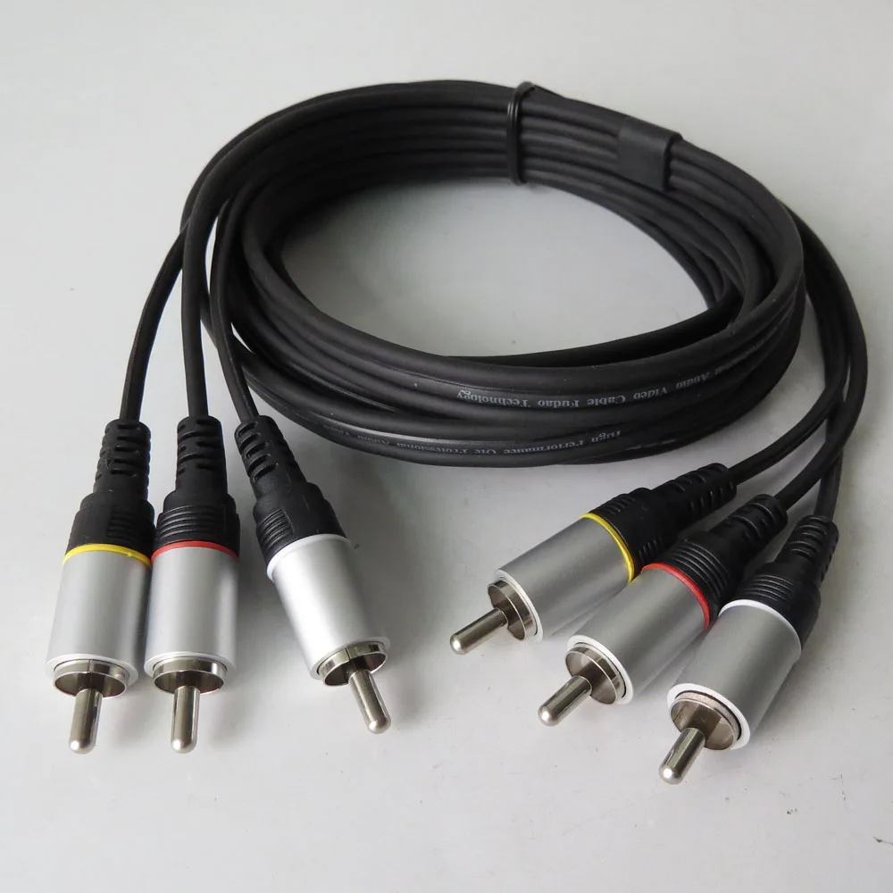 1 50 метровый тройной 3 RCA штекер PHONO для подключения Аудио Композитный видео AV