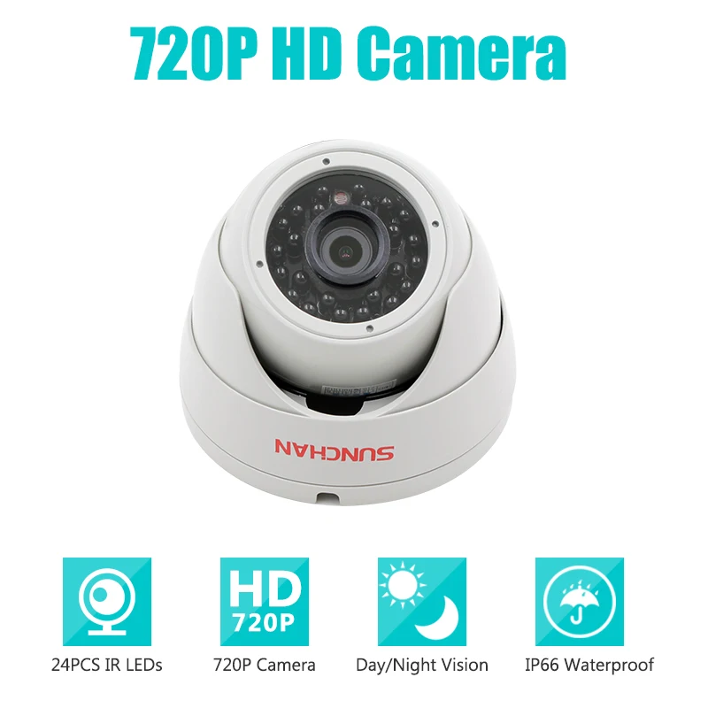 SunChan высокое качество AHD камера Цвет CMOS 1200TVL 24 ИК светодиодов Ночное Видение