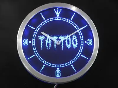 Nc0292 тату магазин неоновая вывеска светодиодный настенные часы|wall clock|led wall clockclock