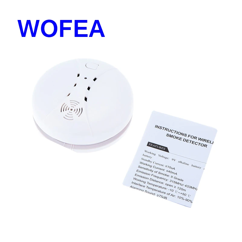 Wofea Новый высокое качество охранных системы 433 315 мГц беспроводной детекторы дыма