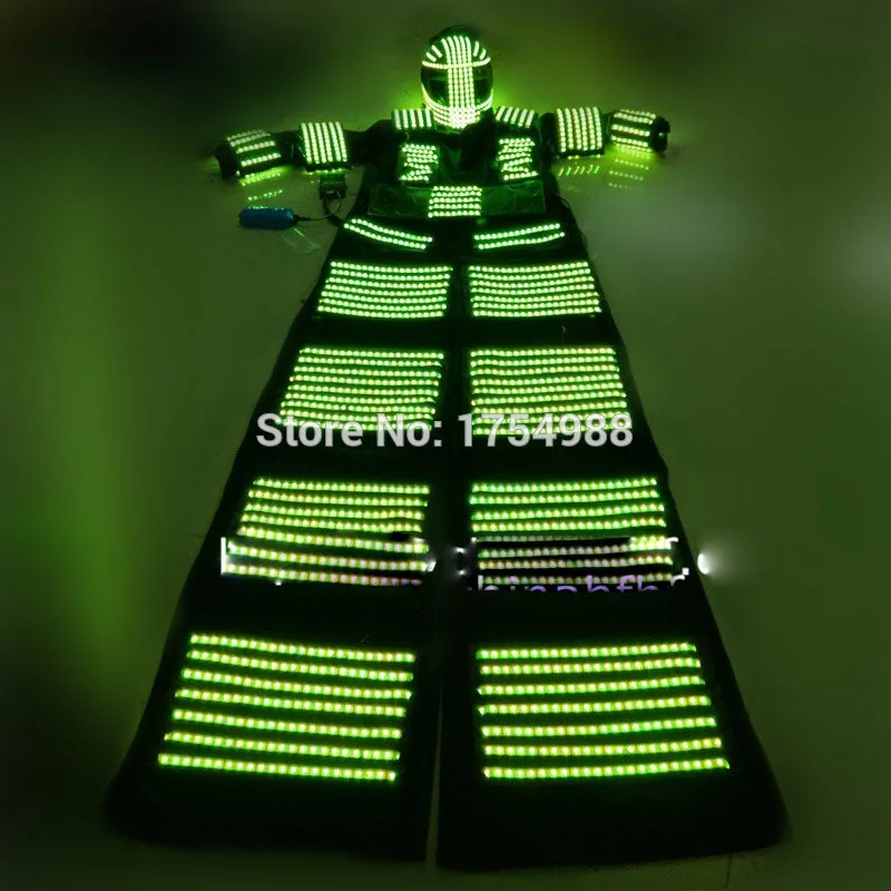 DHL Free RGB full colors LED robot /LED costumes with helmet for dance satge show event night club and party supply | Дом и сад