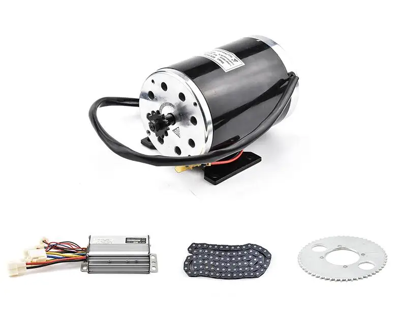 36V 1000W Комплект электродвигателей для электровелосипеда 1000 Вт, 36 В, 48 В, щетка, контроллер двигателя постоянного тока, цепь для электрического скутера, электровелосипеда, детали для электровелосипеда - Цвет: 36V 1000W