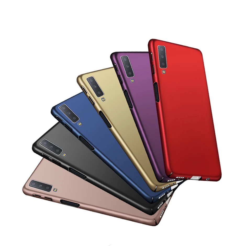 Жесткий пластиковый чехол для Samsung Galaxy A7 2018 крышка простой матовый защитный