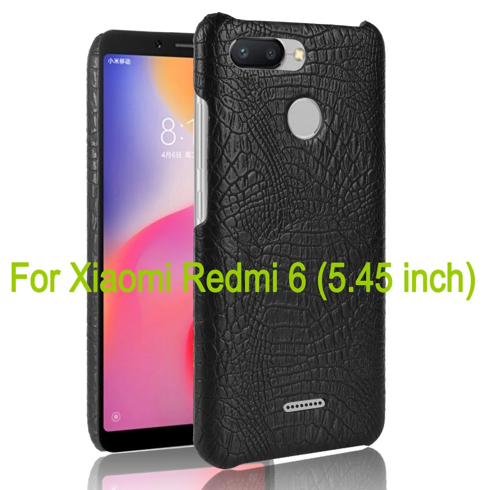 Чехол для Xiaomi Redmi 6/Redmi 6A тонкий кожаный чехол с текстурой крокодиловой кожи