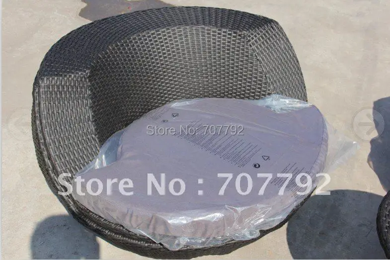 Новый дизайн современный уличный компактный набор из синтетического ротанга для