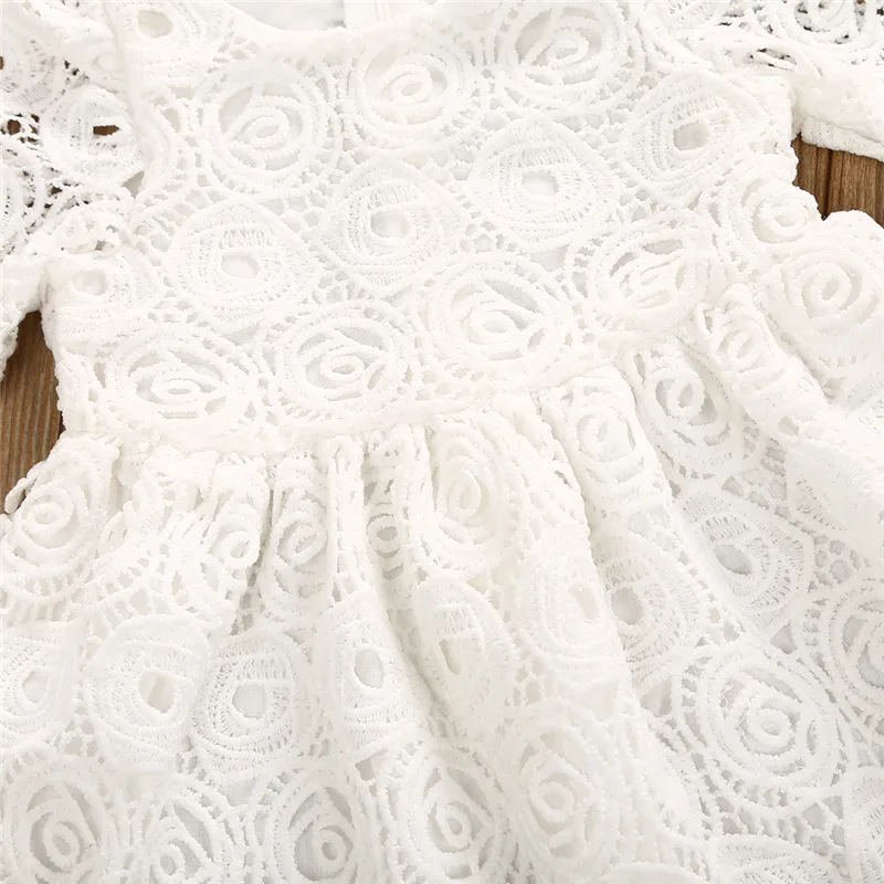 Винтажное кружевное открытое свадебное пышное платье для маленьких девочек