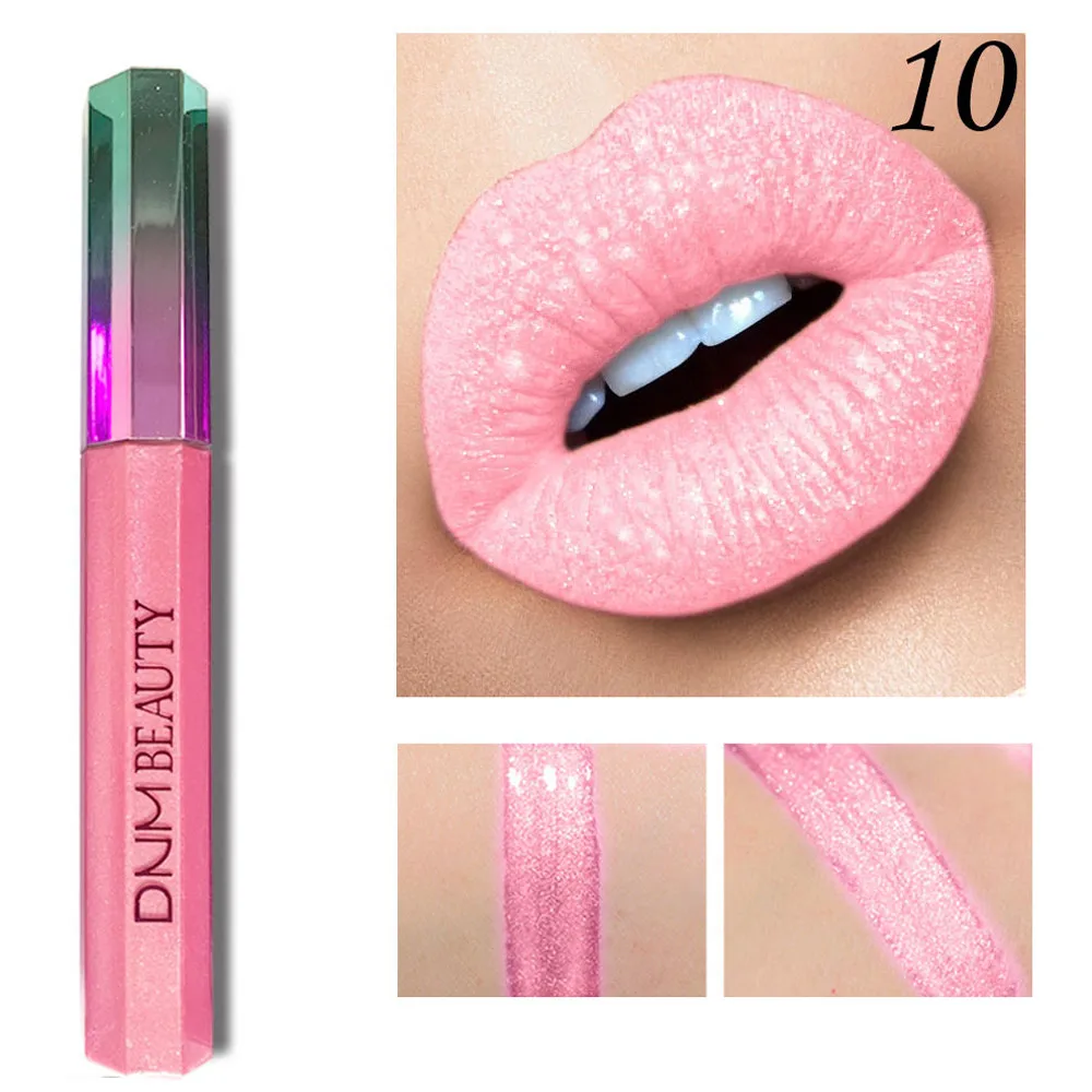 12 Colors Women Sexy Diamond Chameleon Metal Pearl Lip Gloss Matte Velvet Glossy Lipstick Cosmetic Tool Brillo de labios | Красота и