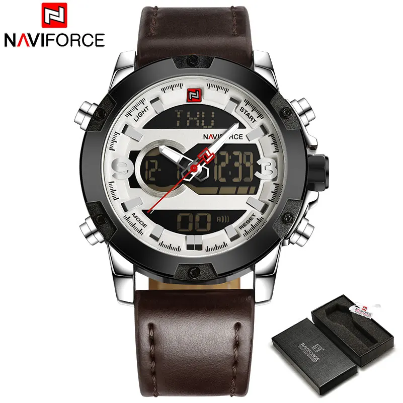 NAVIFORCE брендовые военные спортивные часы для мужчин 30 м водонепроницаемые