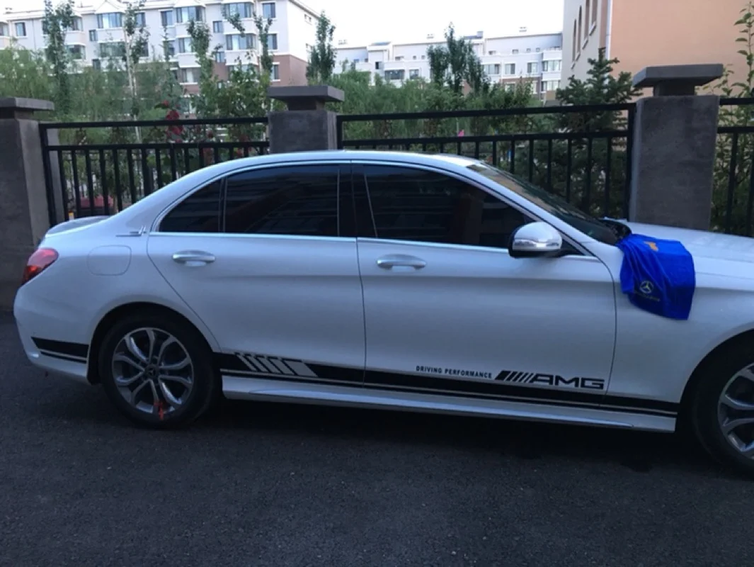 Наклейка с боковыми полосками для Mercedes Benz W205 C180 C200 C63 Amg 2 шт. | Автомобили и