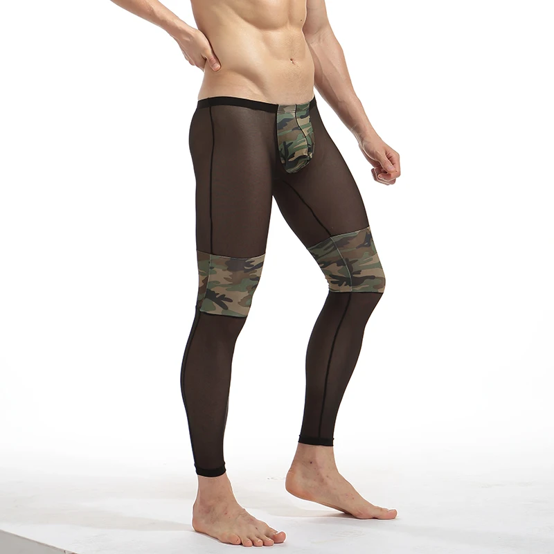 Брюки мужские сетчатые камуфляжные пикантное удобное Прозрачное нижнее белье