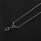 Подарок на Новый Химический молекулярной науки Структура химии геометрический шестиугольник очарование Цепочки и ожерелья красное вино молекула допамина ювелирные изделия