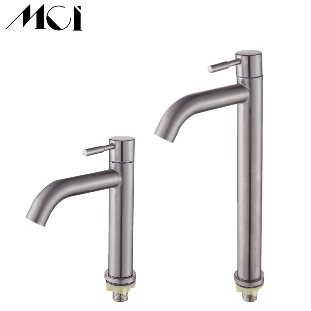 

New 304 Stainless Steel Basin faucet Rust and corrosion resistance bathroom kitchen single cold water faucet Torneira Mci