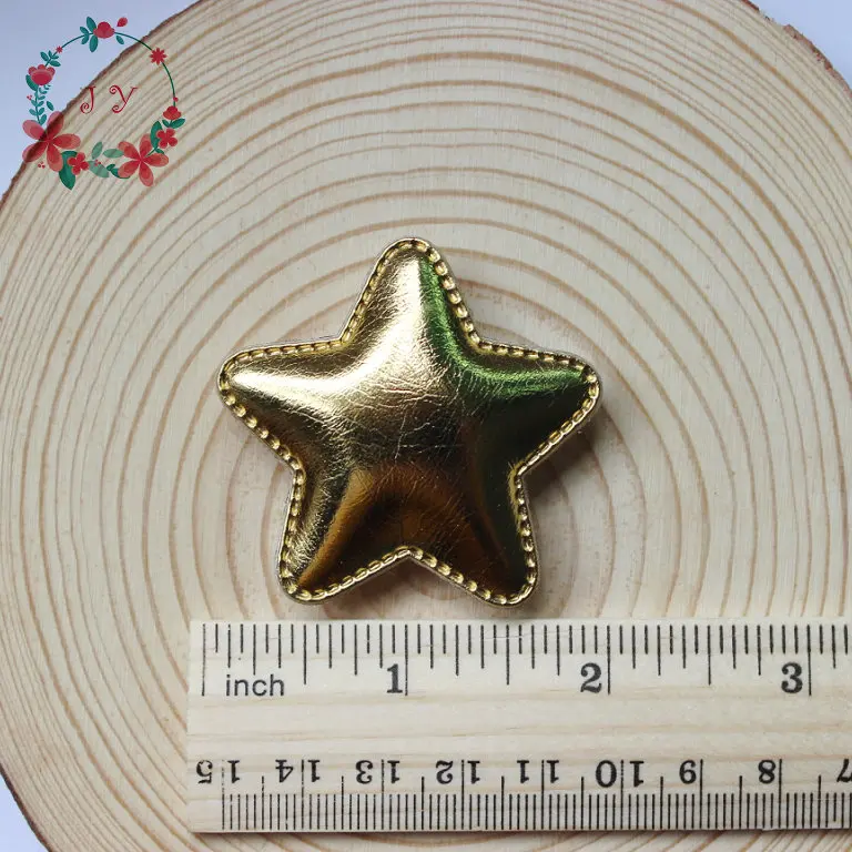 50 шт./лот Смешанная звезда Войлок пентаграмма ПУ кожа патч W/Мягкая войлочная