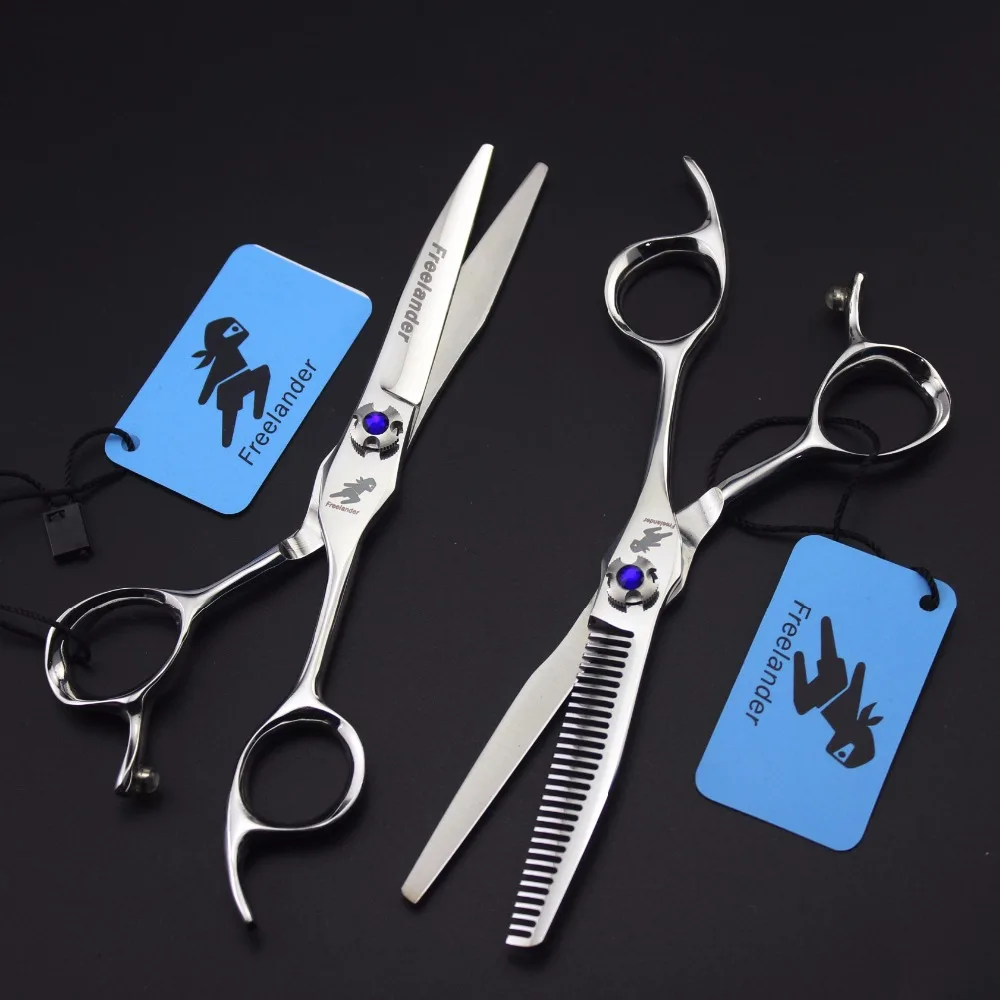 

Freelander 6.0'' professional Japan 440c silver hairdressing scissors for barber