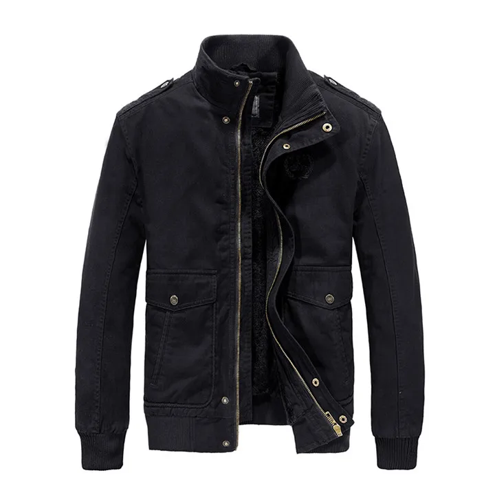 Черный Мужская зимняя куртка бренд veste homme hiver AFS JEEP Военная Мужская Зимняя парка теплое пальто из плотного флиса мужской размера плюс 4XL - Цвет: Черный