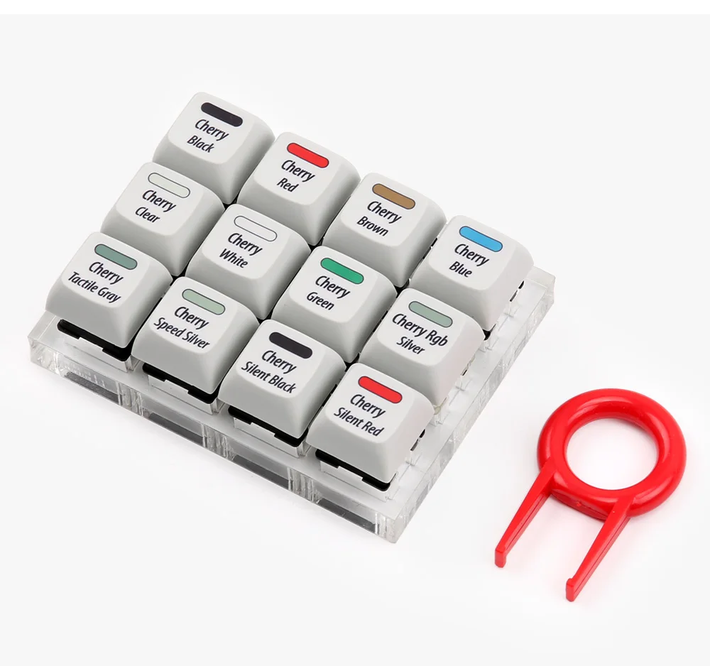 Cherry 12 переключатели тестер с XDA Dye-sub keycaps содержит Cherry mx/Silent red black/speed Silver/RGB Серебристые переключатели