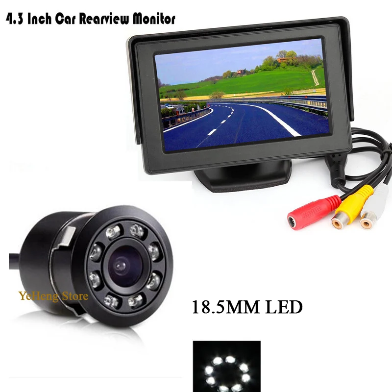 

Монитор заднего вида YeHeng, цветной Tft-экран 4,3 дюйма, HD CCD, 8 светодиодов