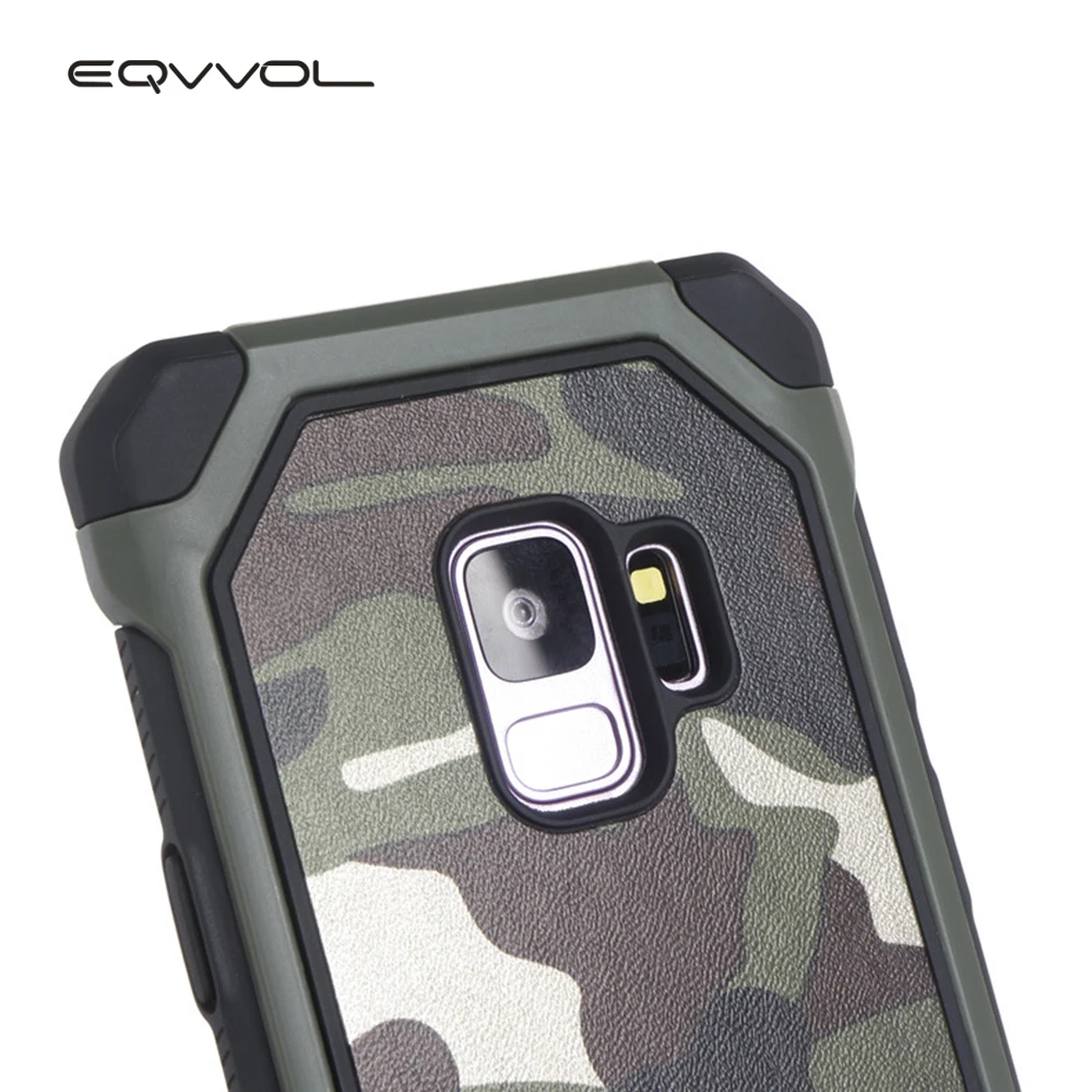Eqvvol 3 в 1 армейский зеленый камуфляжный чехол для Galaxy S9 S8 Plus S7 S6 Edge S5 Note 8 5 4 мягкий