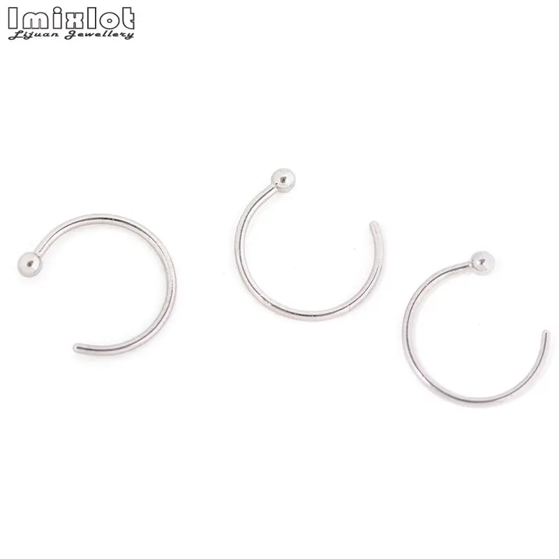 AC Imixlot 5 шт./лот Поддельные Нос кольцо Labret губы кольцо C клип губ пирсинг Спираль пирсинг для пупка искусственное кольцо для носа Neus пирсинг - Окраска металла: AC