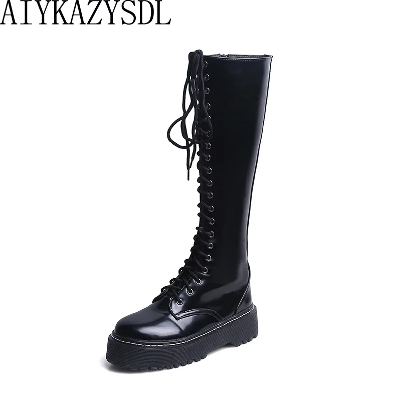 Женские сапоги HAIYUELI до колена из искусственной кожи рыцарские для верховой езды