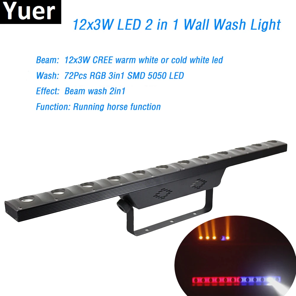 

12x3w+72pcs RGB 3in1 SMD Led Wall Washer Light wash Disco DJ Light DMX512 Indoor Equipment For Party Club Bar Stage lighting