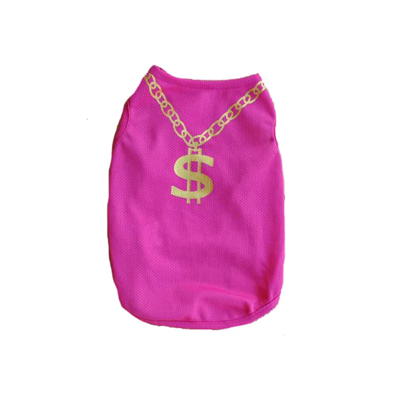 Fushia Dollar Pawstrip летняя одежда для собак, рубашка для щенков, для собак, Teddy, jorkie, бульдог, рубашка для собак, маленькая жилетка для собак питомец, футболка, чашка, одежда для щенков - Цвет: Fushia Dollar