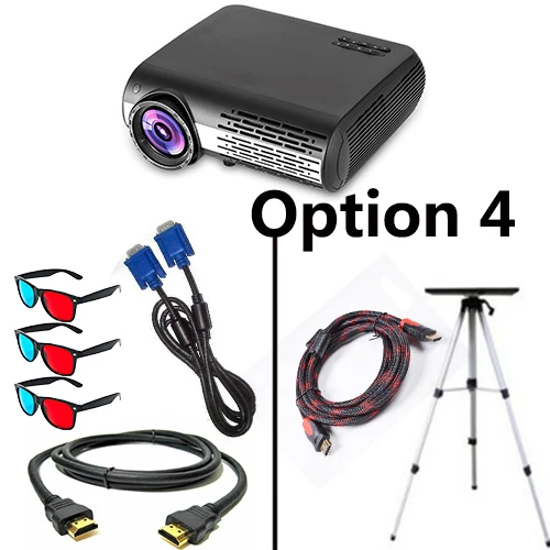 Option 4 Poner Saund M2 светодиодный 4K 2K FULL HD проектор 6500 люмен 3D Поддержка домашнего кинотеатра HDMI USB VGA AV Vs светодиодный 9 100 дюймов занавес опционально - Цвет: Option 4